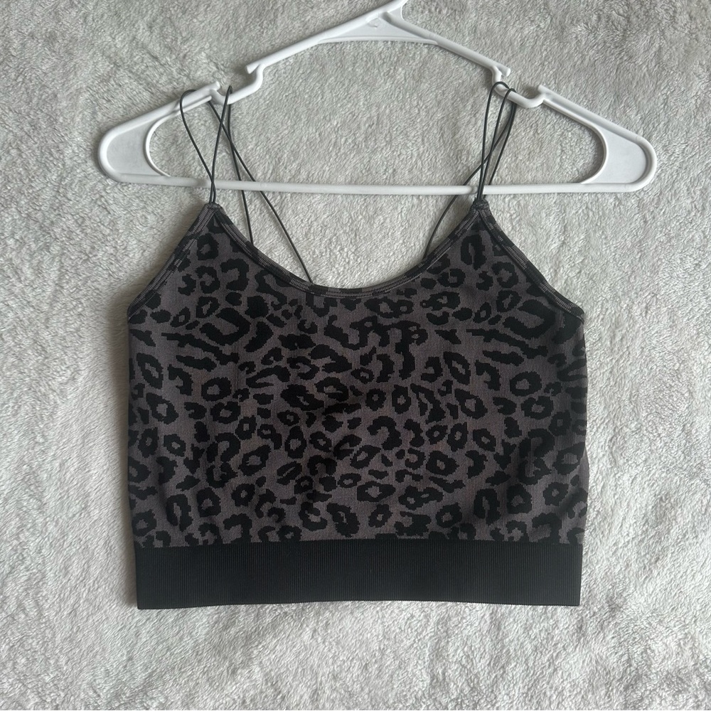 Dark leopard print tank top